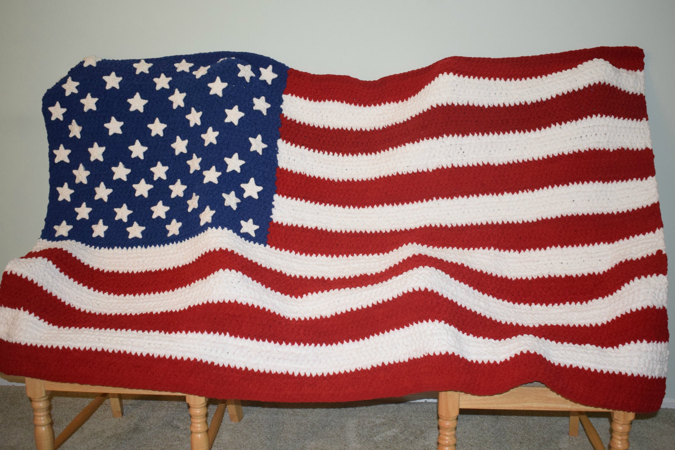 Crochet PATTERN American Flag Crochet Blanket Pattern - Etsy