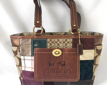 Coach Patchwork Gallery Gold Signature Swingpack Multicolor