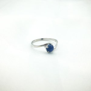 Vintage 10K White Gold Blue Star Sapphire Trubrite Ring, Sz. 6