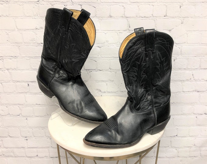 Vintage NOCONA BOOTS Black Cowboy Boots Men's Size 11D - Etsy