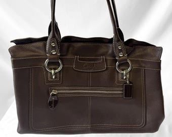 90s Coach Beaumont Black Leather Doctor Satchel Top Handle With