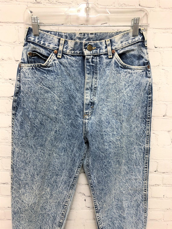 Vintage 1980's, LEE Jeans, Acid Washed Denim, Hig… - image 8