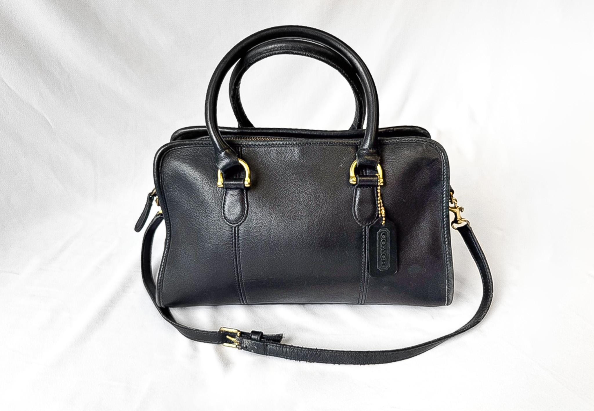 希少レアVintage Coach Beaumont Doctor's Bag 90s Coach Beaumont Black Leather Doctor Satchel Top Handle With