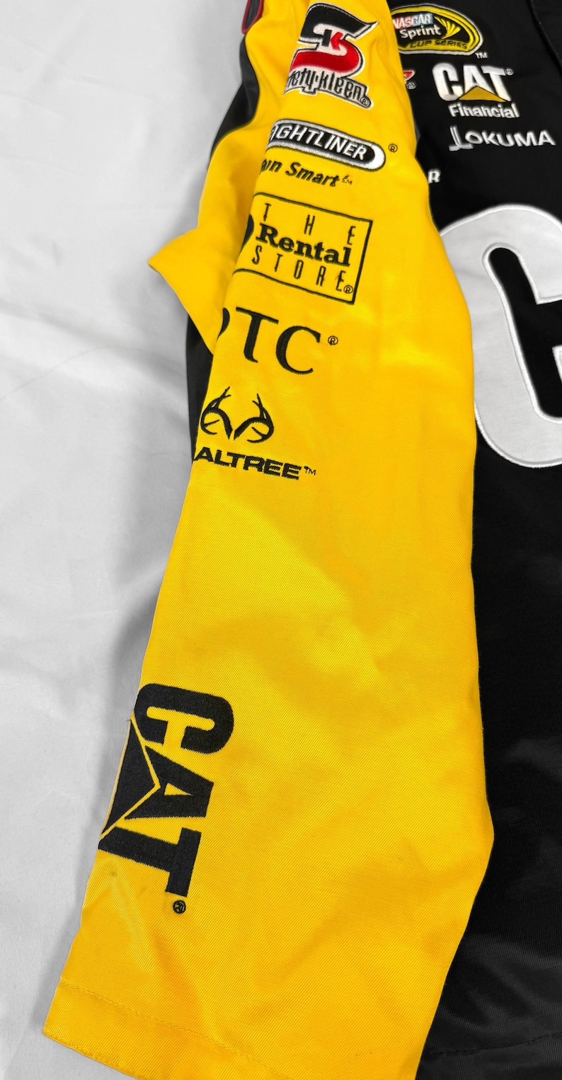 Chase Authentics Caterpillar Yellow Black Racing Jacket, Men's Sz. L, Vintage NASCAR Unisex Racing Jacket bild 4