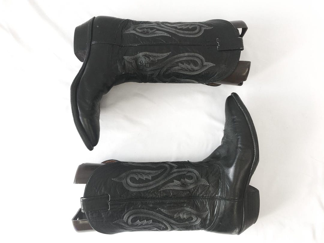 Ceinture Western Nocona Vintage – Style Cowboy Avec Boucle Croisée Centrale En Métal Noir – Taille M