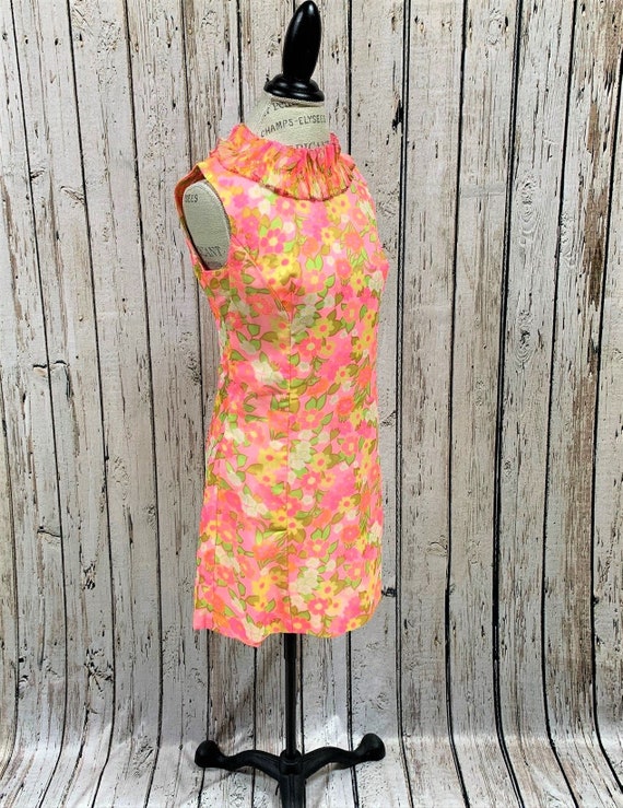 Vintage, 1960, Mod, Floral, Scooter Shift Dress, P