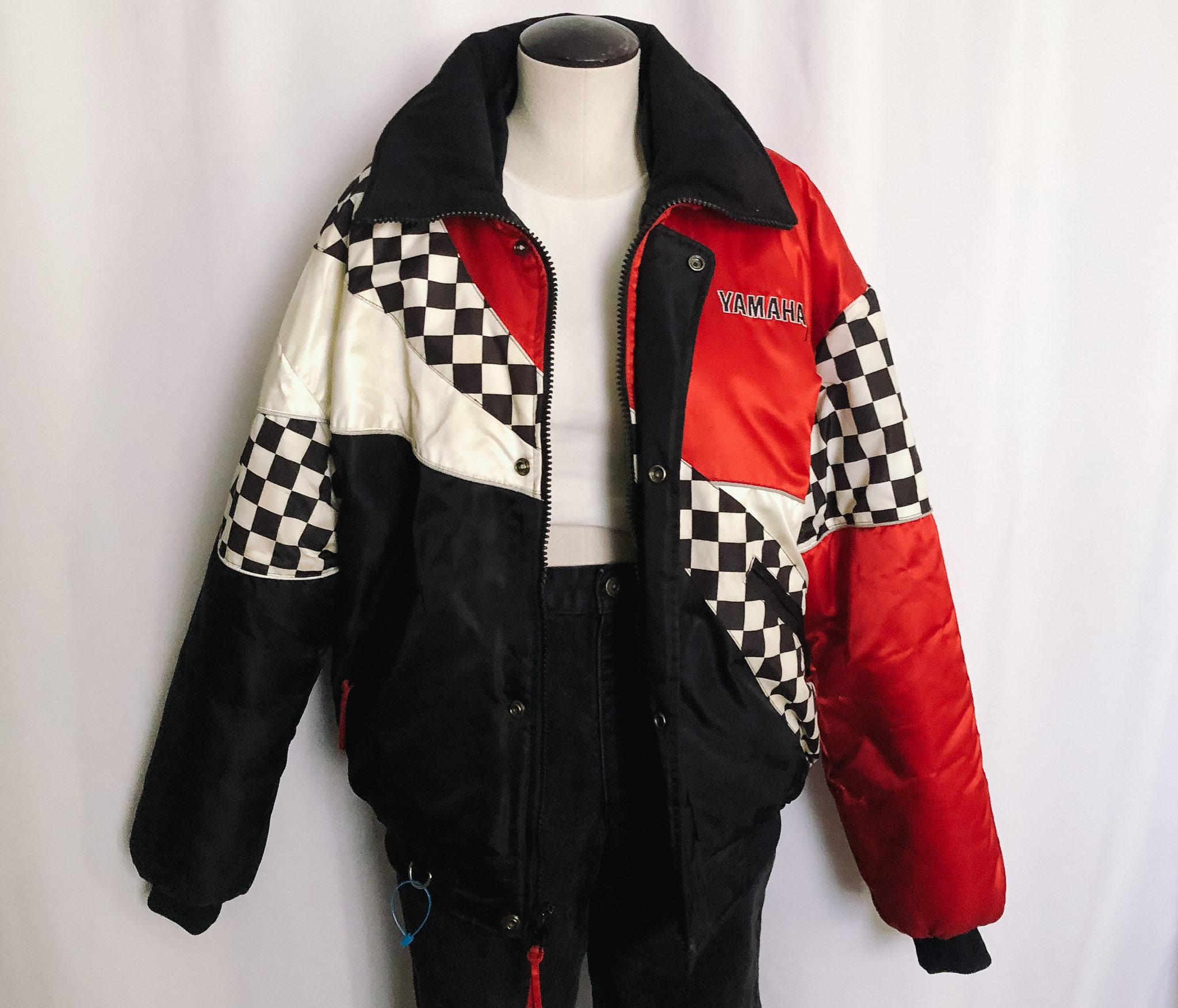 Vintage 90s Yamaha Racing Jacket, Retro Yamaha Red and Black Vintage 90s Yamaha Racing Jacket, Retro Yamaha Red and Black