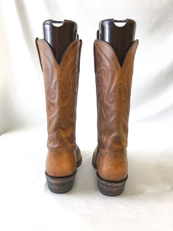 Vintage Lucchese Brown Leather Embroidered Cowboy… - image 5