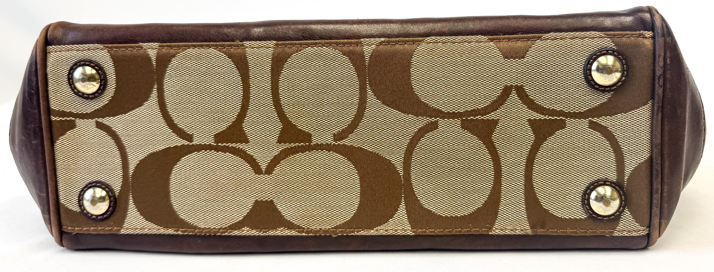 Y2K 00s Coach Hampton Madeline Signature Beige Brown Satchel Top