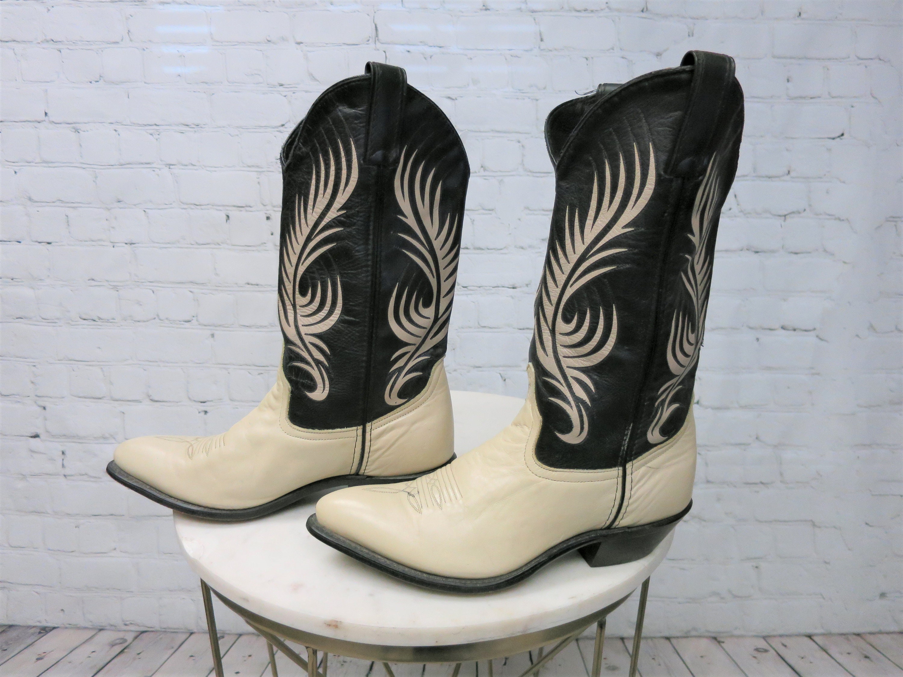 Vintage CODE WEST Cowboy Boots Womens Sz 7 2 toned Etsy