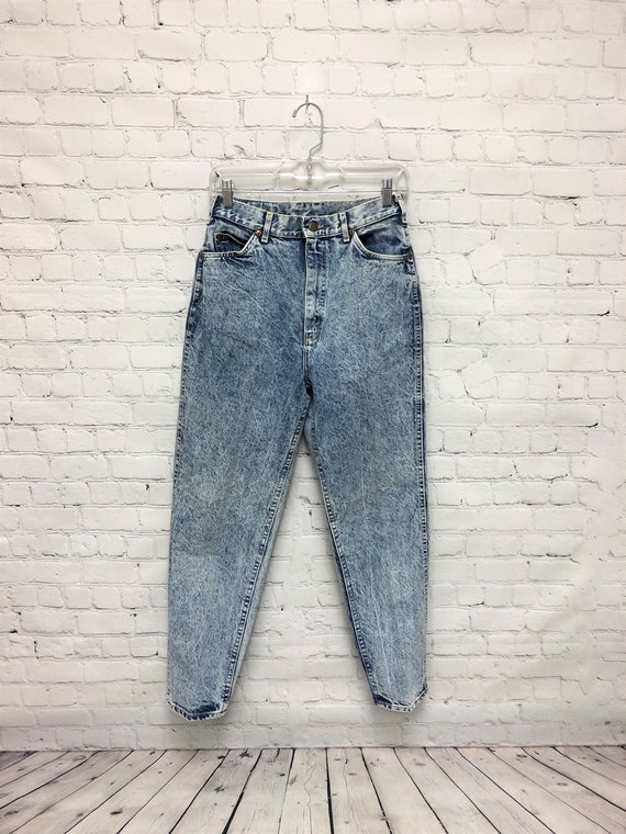 Vintage 1980's, LEE Jeans, Acid Washed Denim, Hig… - image 4