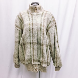 Vintage 90s Bemidji Woolen Mills Brown Plaid Wool Jacket, Sz
