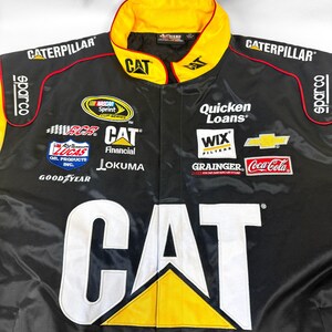 Chase Authentics Caterpillar Yellow Black Racing Jacket, Men's Sz. L, Vintage NASCAR Unisex Racing Jacket bild 3