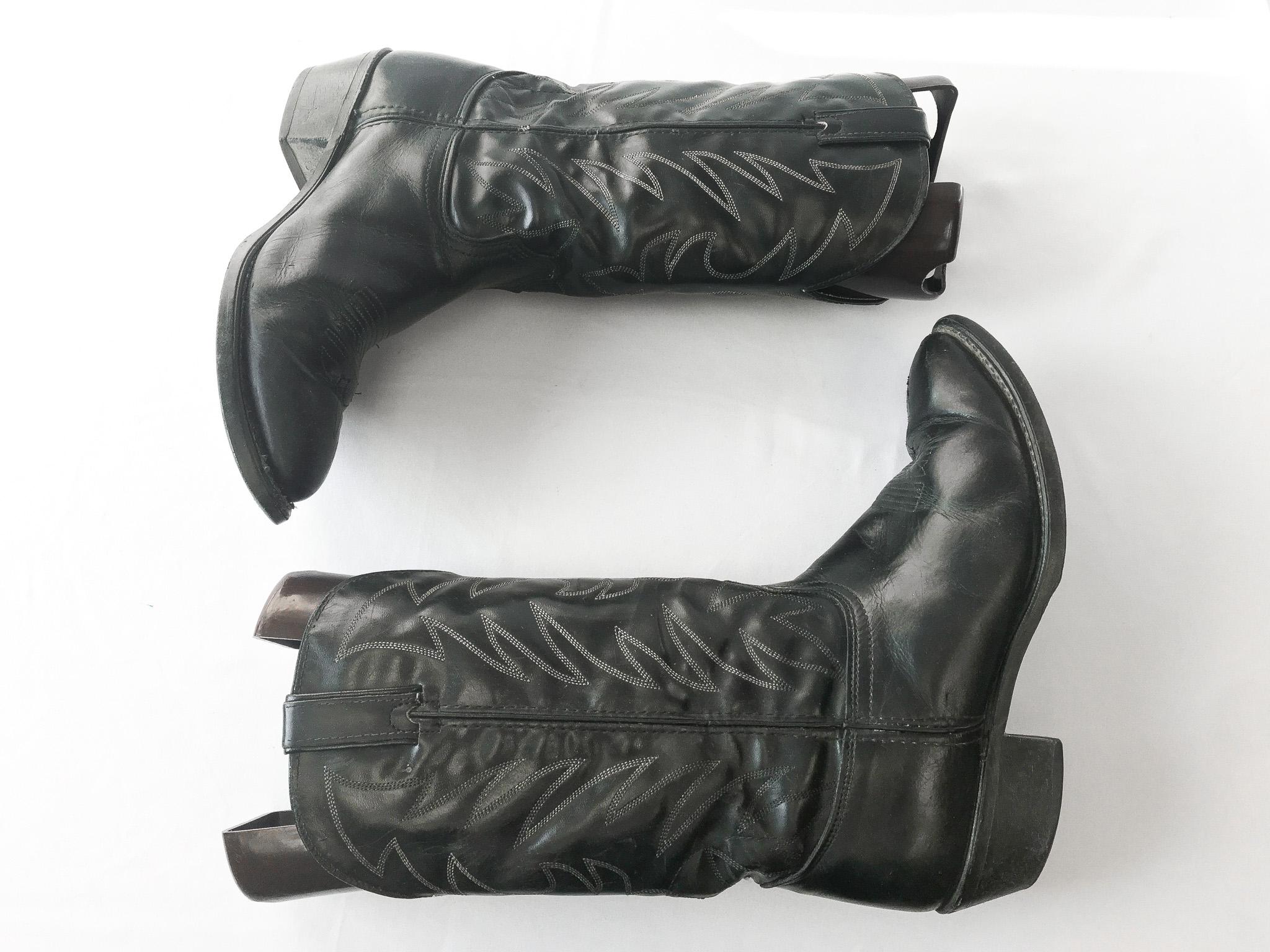 DURANGO Boots Mens Sz 7.5 D Western Pull Dark Charcoal Gray Stitched Design USA Dark Charcoal Gray DURANGO Western Pull Boots Stitched  main image 3
