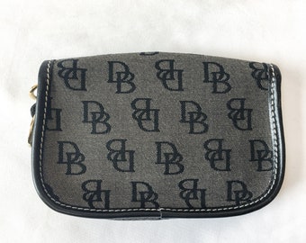 【BLACKPURPLE】25SS★ Vintage Camo Coin Wallet Vintage 90s Dooney and Bourke Black and Gray Canvas Monogram