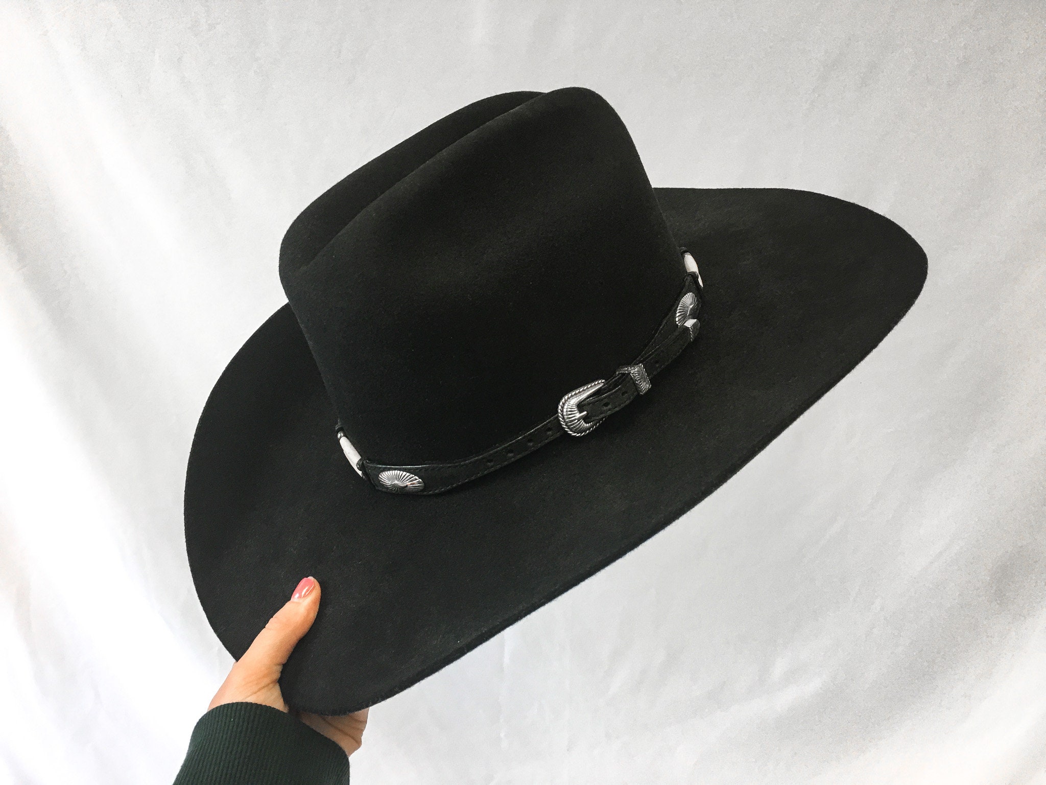 Vintage M.H.T. Westerns 3X Beaver Blend Black Cowboy Hat  display picture 2
