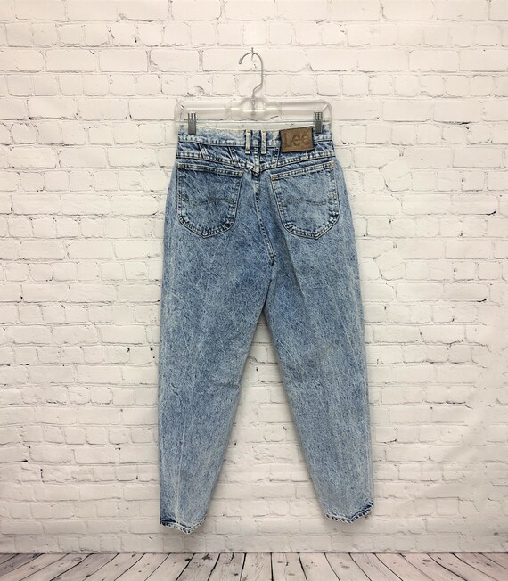 Vintage 1980's, LEE Jeans, Acid Washed Denim, Hig… - image 5