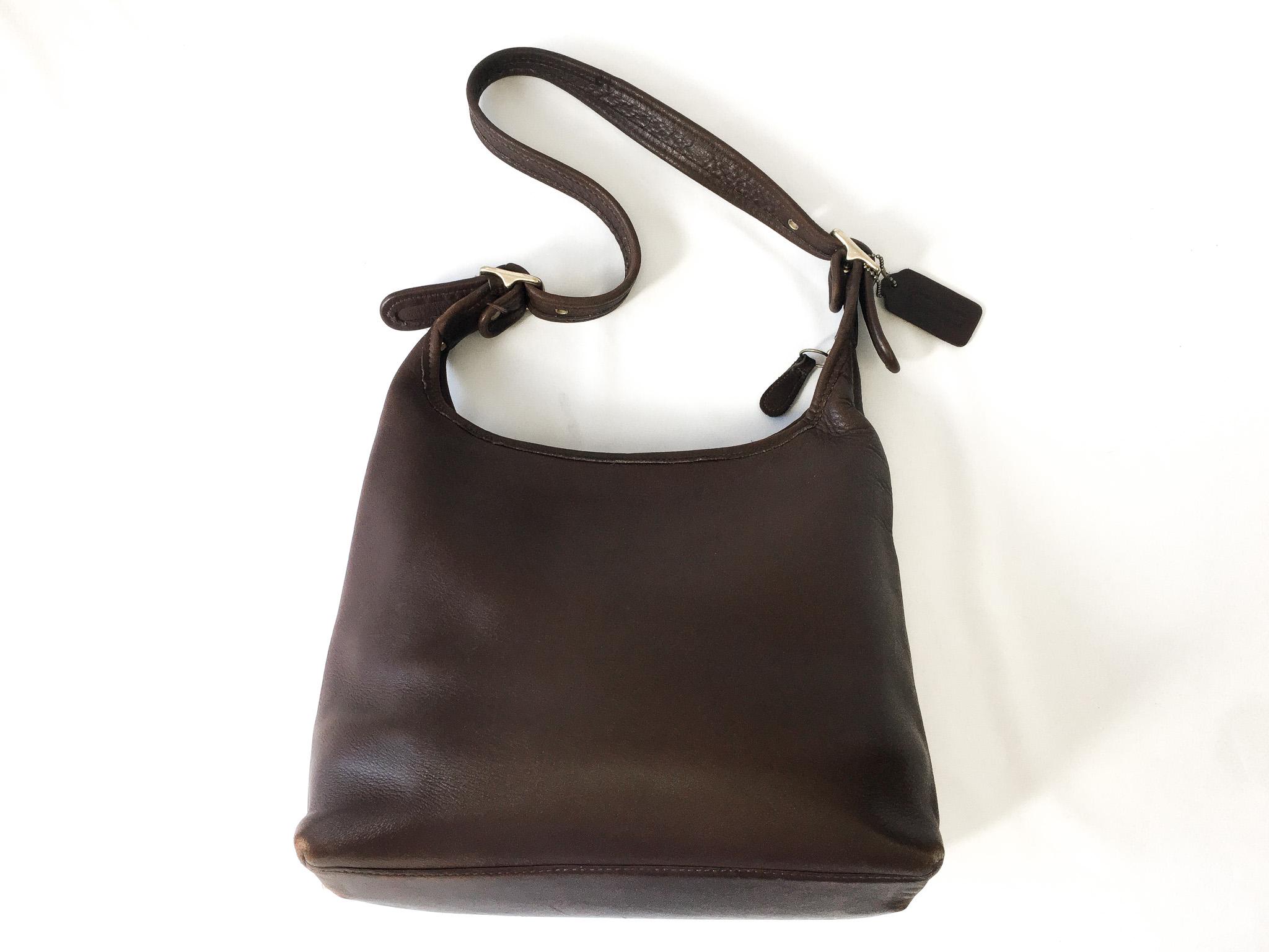 Vintage 90s Coach Brown Leather Legacy Hobo Shoulder Bag, Style