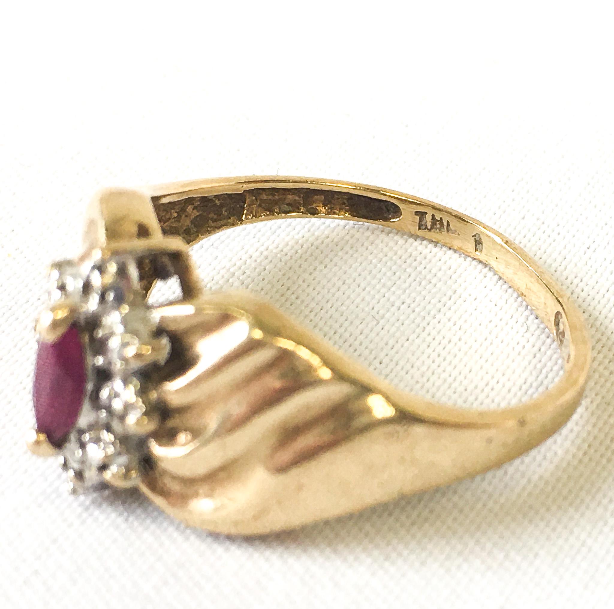 Thl Rings Images Vintage 10K THL Pink Sapphire Diamond Gold Cluster Ring, Size 6 ...
