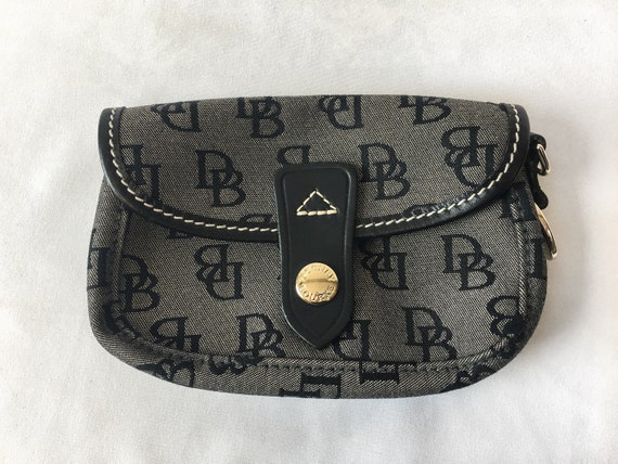 【BLACKPURPLE】25SS★ Vintage Camo Coin Wallet Vintage 90s Dooney and Bourke Black and Gray Canvas Monogram