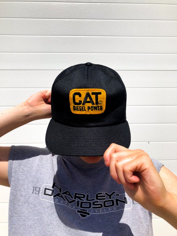 Vintage CAT Diesel Power Black Mesh Trucker Hat, F