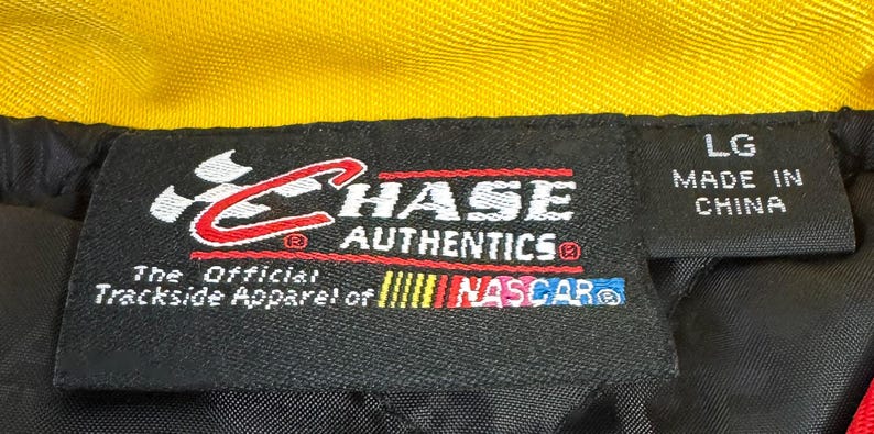 Chase Authentics Caterpillar Yellow Black Racing Jacket, Men's Sz. L, Vintage NASCAR Unisex Racing Jacket bild 7