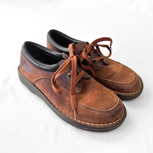 Vintage 90s Backroads Tan 100% Genuine Leather Rugged Lug Sole Loafers 90s Lug Sole Shoe - Etsy main image 4