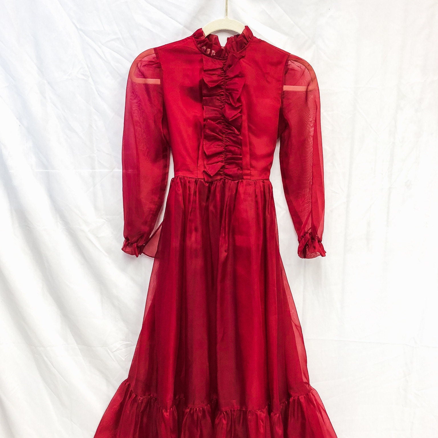 Red Sheer Dress - Etsy