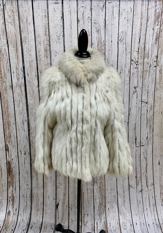 Vintage, 1970's, Saga Fox, White fox, Fur Coat, Wi