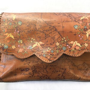Patricia Nash Italian Leather Cross Body Small Purse With Tooled Flower Design 1960s Travel Case Fashion Accessory Etsy