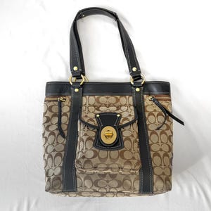 00s Coach Signature Large Legacy Turn Lock Shoulder Bag, Style 