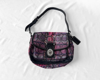 Y2K Coach Inlaid Patchwork Tote Shoulder Bag in Chocolate Multi