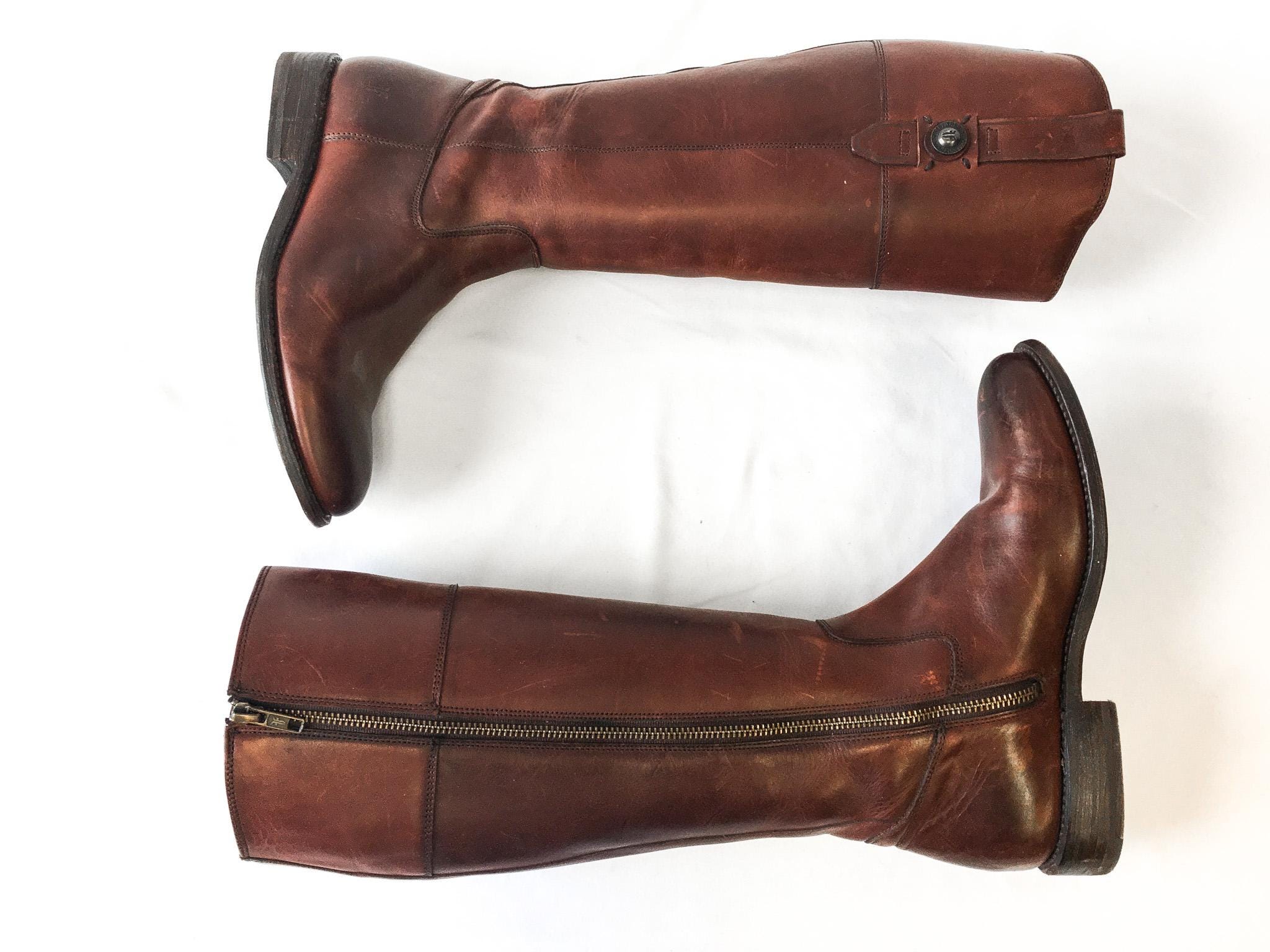 Vintage FRYE Redwood Jayden Tall Leather Riding Boot Women s Sz. 7B Vintage Western Riding Boots Etsy