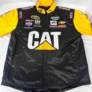 Chase Authentics Caterpillar Yellow Black Racing Jacket, Men's Sz. L, Vintage NASCAR Unisex Racing Jacket bild 2