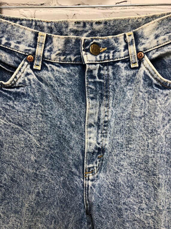 Vintage 1980's, LEE Jeans, Acid Washed Denim, Hig… - image 7