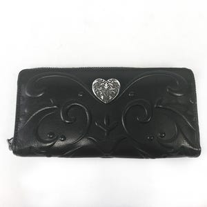 Cartera organizadora de cuero negro Brighton Lucia de inspiración vintage, bolso estilo western vintage