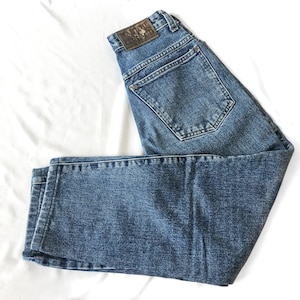 Vintage 90s Marithe Francois Girbaud Medium Wash Cropped High Waist Straight Leg Jeans, 23" Waist