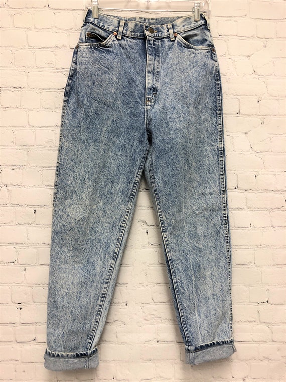 Vintage 1980's, LEE Jeans, Acid Washed Denim, Hig… - image 9