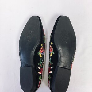 Vintage 1990s Frankie and Baby Beverly Feldman Christmas Embroidered Loafers, Sz. 6.5 image 8