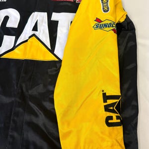 Chase Authentics Caterpillar Yellow Black Racing Jacket, Men's Sz. L, Vintage NASCAR Unisex Racing Jacket bild 5