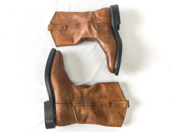 Vintage Inspired Red Wing PECOS Brown Leather Pull-on Boots 