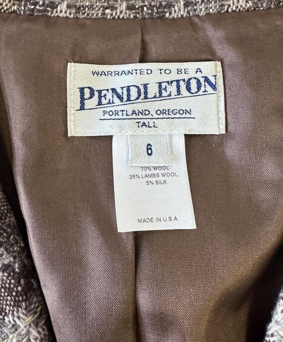 Vintage Pendleton Beige Neutral Grid Patterned Wo… - image 4