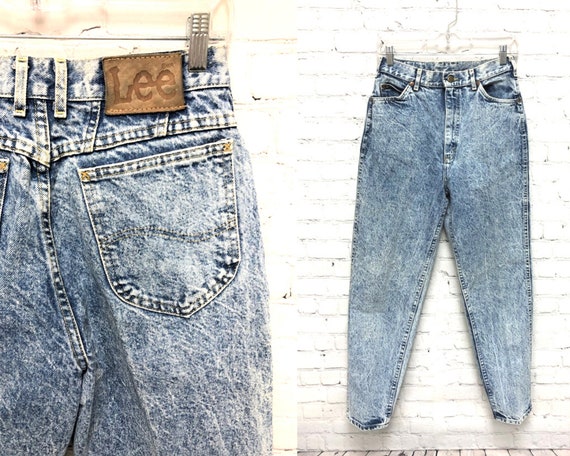 Vintage 1980's, LEE Jeans, Acid Washed Denim, Hig… - image 1
