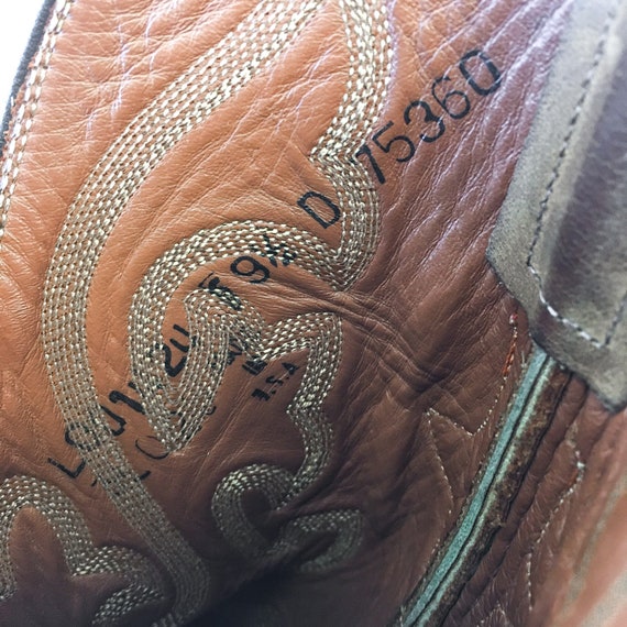 Vintage Lucchese Brown Leather Embroidered Cowboy… - image 9
