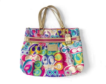 Y2K 00s Coach Gallery Holiday Patchwork Shoulder Bag, Style 11358