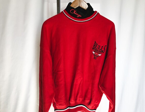 Vintage 90's Chicago Bulls Turtleneck Sweatshirt 90s NBA - Etsy
