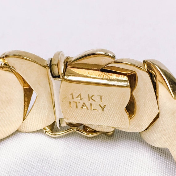 Vintage Italian 14k Yellow Gold X and O Polished … - image 2