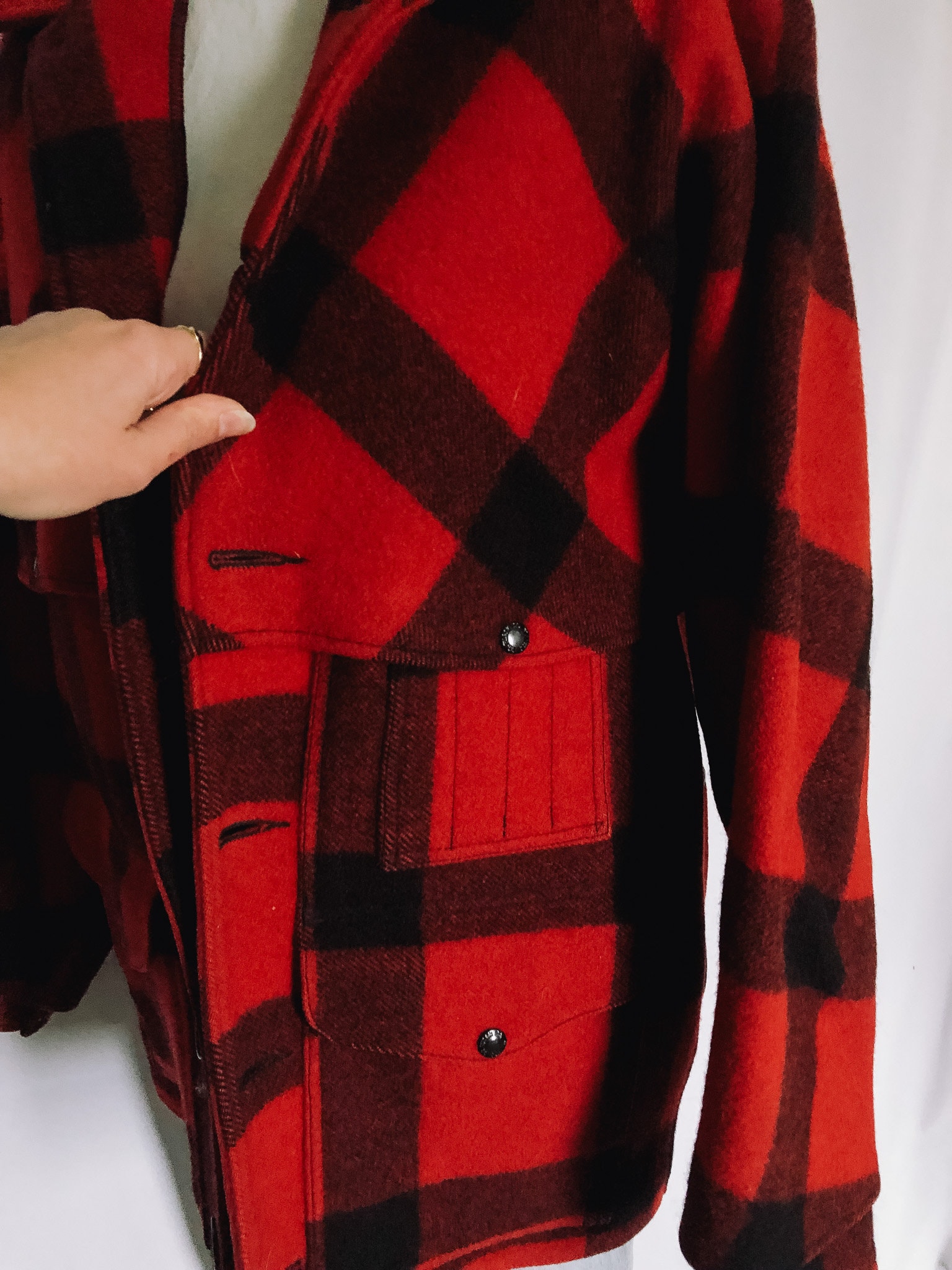 Vintage Filson Red Buffalo Plaid Jacket Red Plaid Wool Coat Etsy