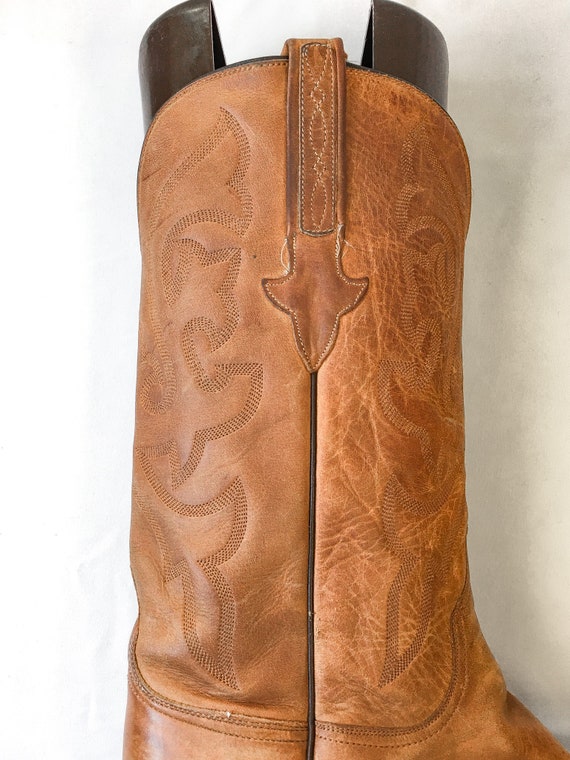 Vintage Lucchese Brown Leather Embroidered Cowboy… - image 6