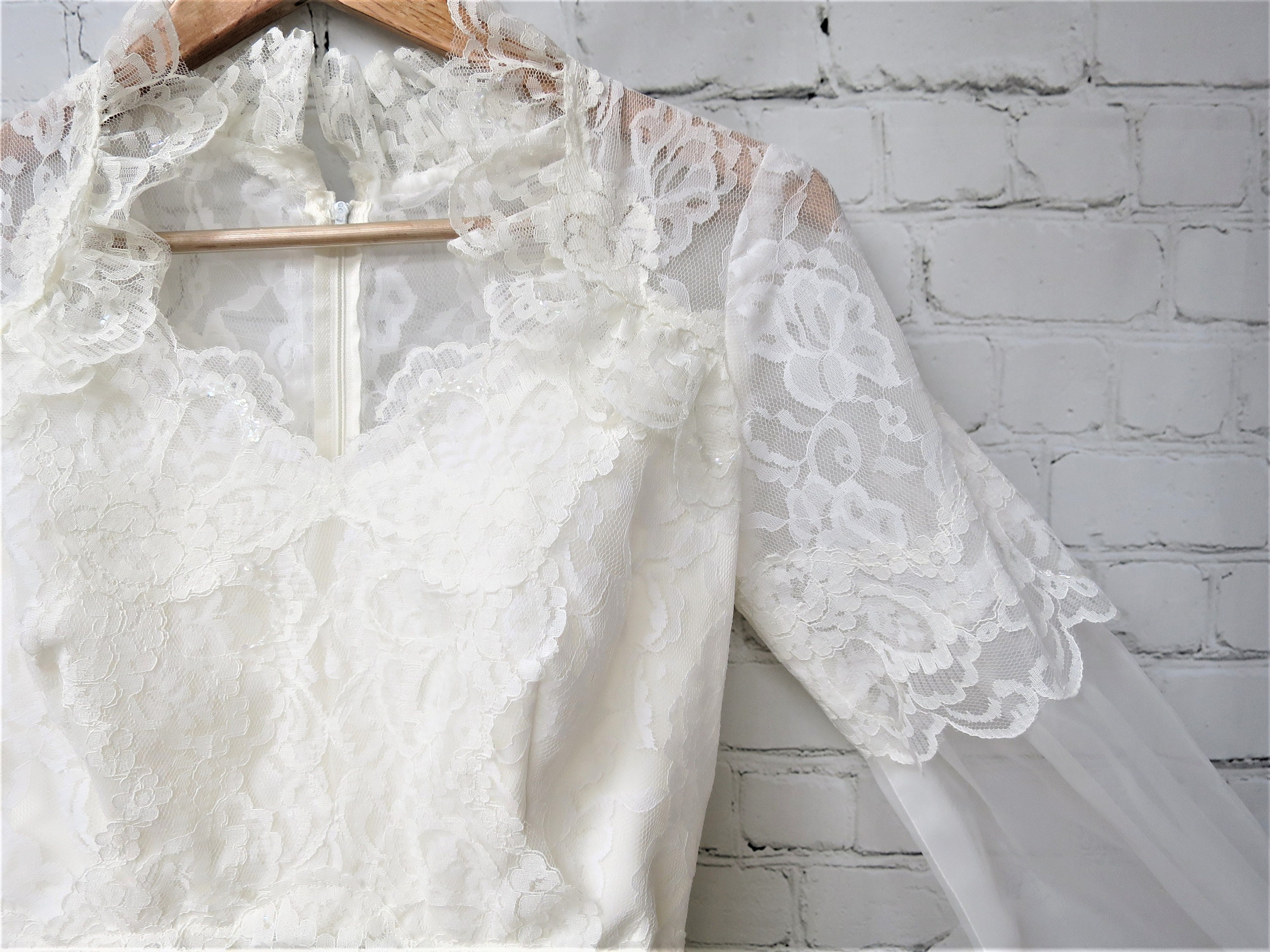 Vintage 1970s WEDDING DRESS 70's Lace Wedding Dress | Etsy
